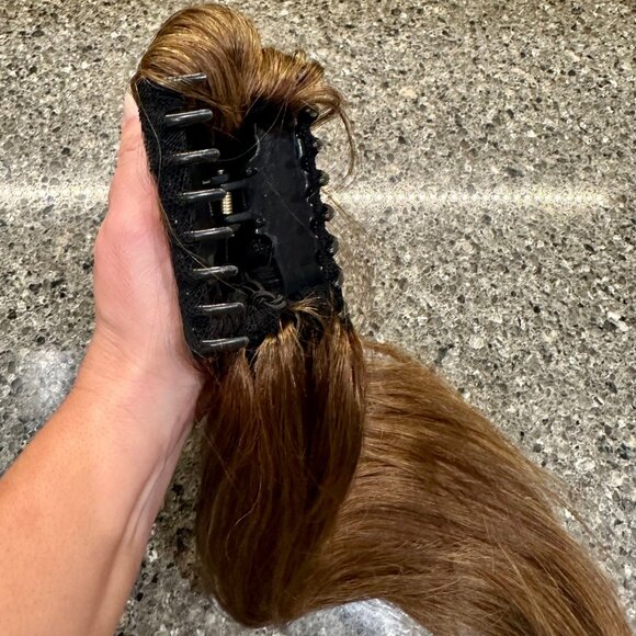 🤎 TESS Human Hair Ponytail Extension // 16" Chocolate Brown - Picture 5 of 6
